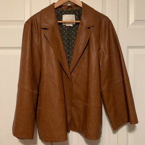 Anthropologie Vegan Leather Swing Jacket
